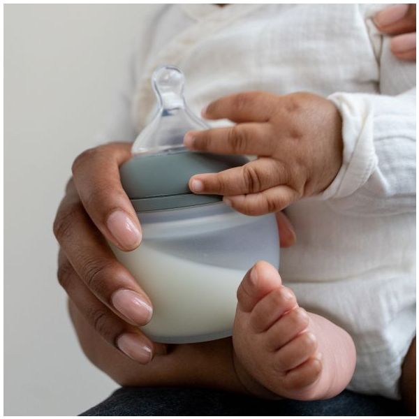 Biberon anti-colique en silicone BibRond 330 ml - Kaki