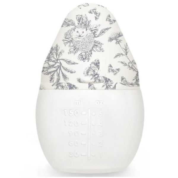 Biberon anti-colique en silicone BibRond 150 ml - Tartine et Chocolat - Toile de Jouy Gris