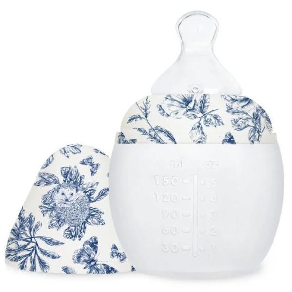 Babyflaschen & Kuscheltier Geschenkset - Tartine et Chocolat - Toile de Jouy Blau