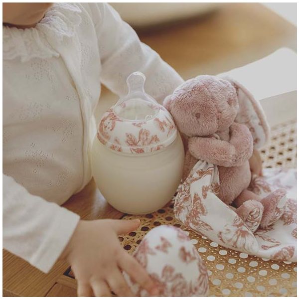 Coffret cadeau Biberon & Doudou - Tartine et Chocolat - Toile de Jouy Terracotta