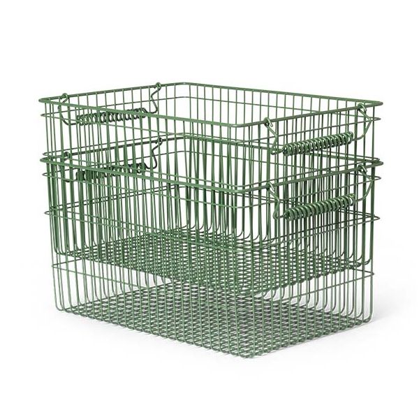 Lot de 2 paniers empilables Cala - Vert