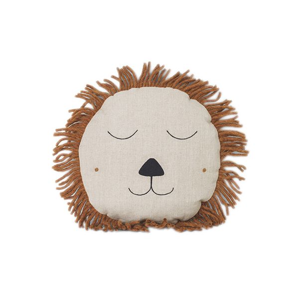 Coussin Lion Safari - Naturel