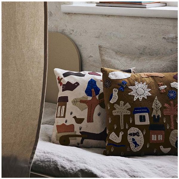 Coussin Village - Écru