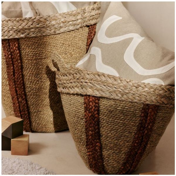 Lot de 2 paniers de rangement Mar - Rouge Marron