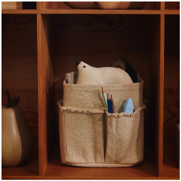 Panier de rangement carré Hokan - 18 x 18 cm - Naturel