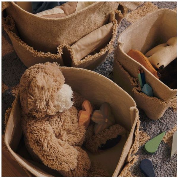 Panier de rangement carré Hokan - 18 x 18 cm - Naturel