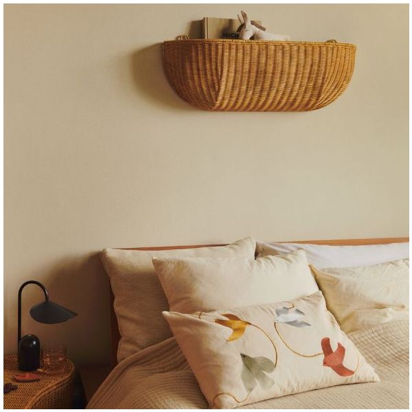 Panier mural en rotin - 75 x 25 cm - Naturel