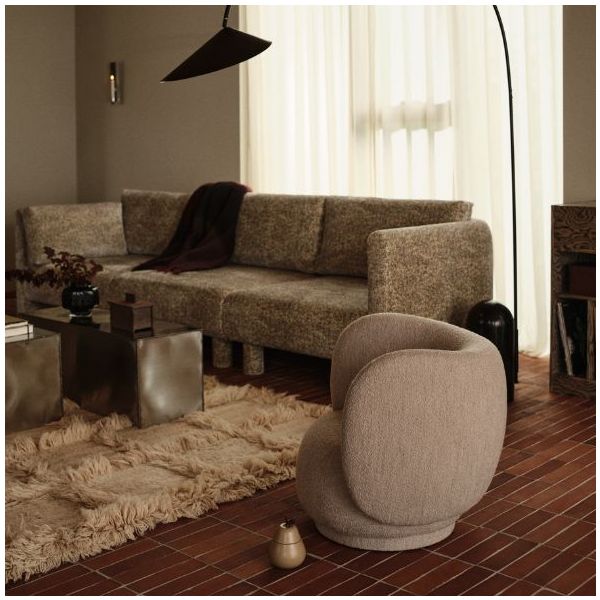 Fauteuil lounge enfant Rico - Bouclé doux - Naturel