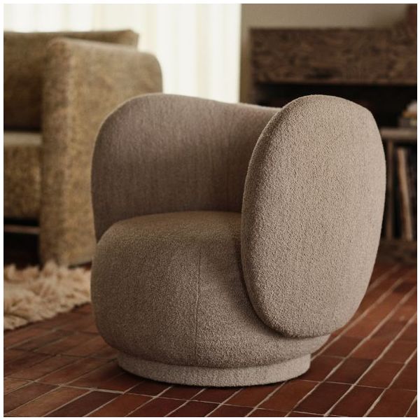 Fauteuil lounge enfant Rico - Bouclé doux - Naturel