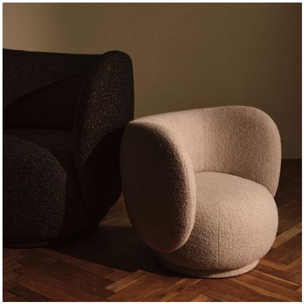 Fauteuil lounge enfant Rico - Bouclé doux - Naturel