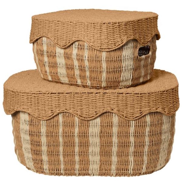 Rivan Storage Baskets - Set of 2 - Natural / Off-white