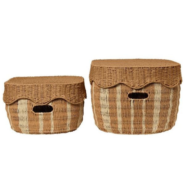 Rivan Storage Baskets - Set of 2 - Natural / Off-white