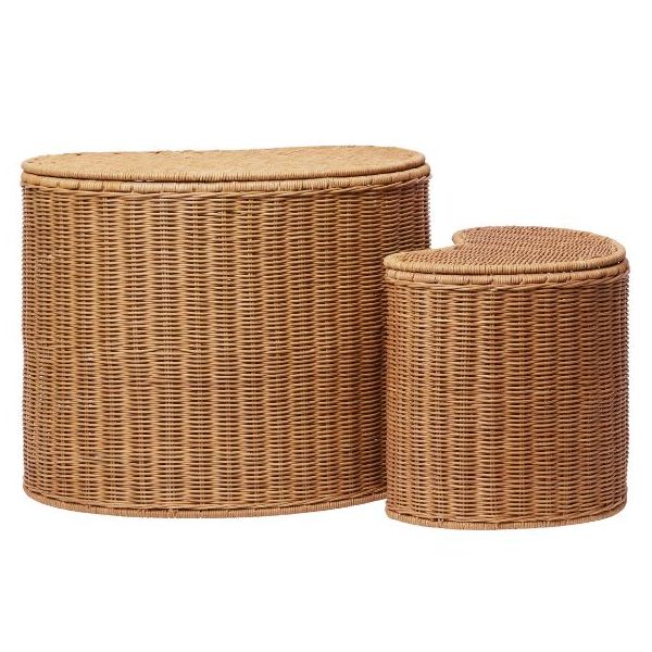 Lot de 2 paniers de rangement en rotin Willora
