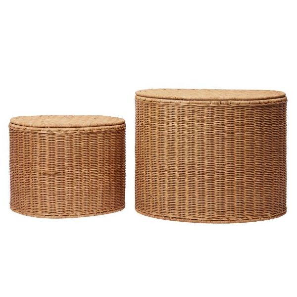 Lot de 2 paniers de rangement en rotin Willora