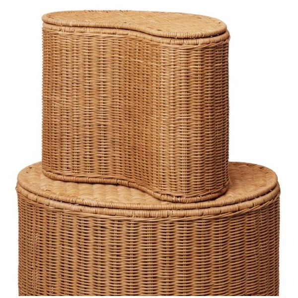 Lot de 2 paniers de rangement en rotin Willora