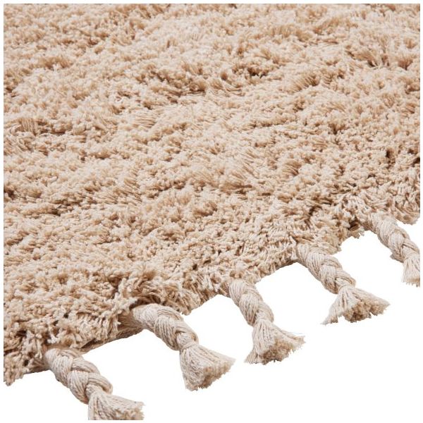 Tapis à poils longs Amass - 140 x 140 cm - Crème