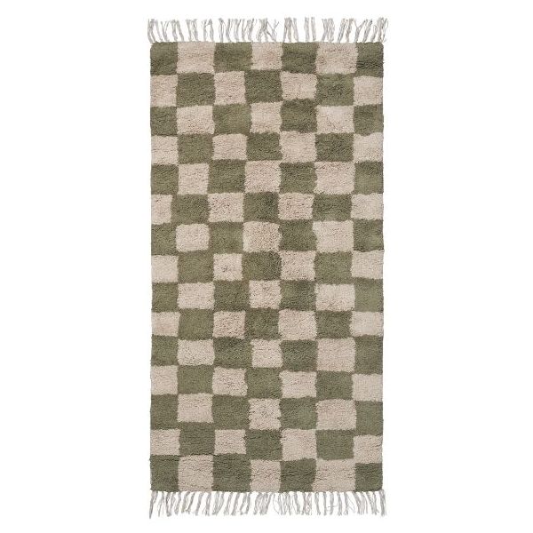 Tapis lavable Mara - 80 x 150 cm - Vert / Sable