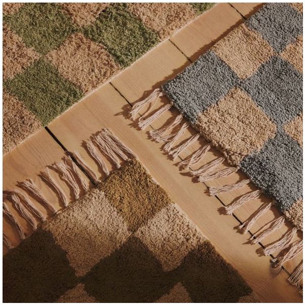 Tapis lavable Mara - 80 x 150 cm - Vert / Sable