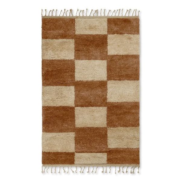 Tapis noué Mara - 120 x 180 cm - Rouille / Sable