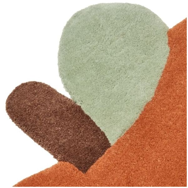 Tapis Tufté Pomme - 110 x 110 cm - Argile Marron