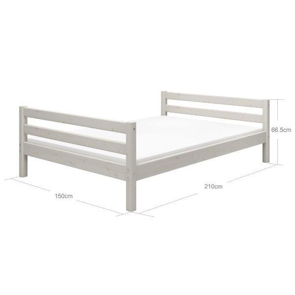 Classic Single Bed 140 x 200 cm - Whitewash