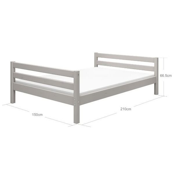 Lit simple Classic 140 x 200 cm - Gris Cérusé