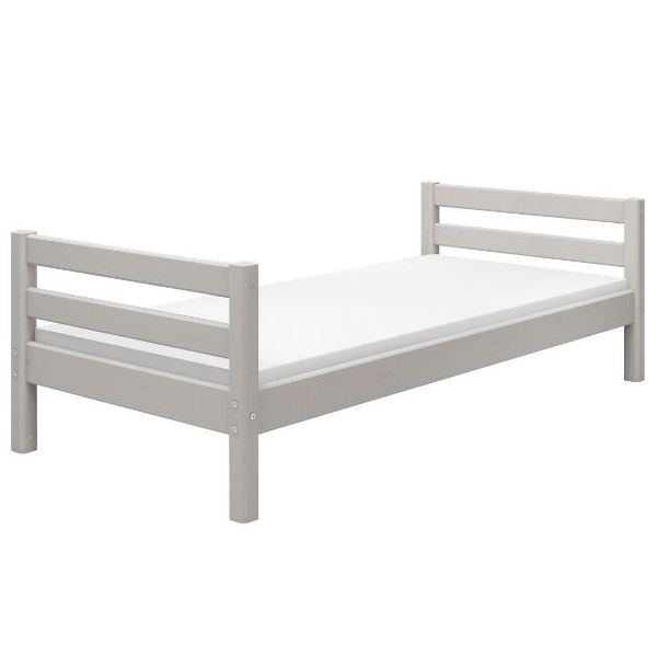 Classic Single Bed 90 x 200 cm - Whitewashed Grey