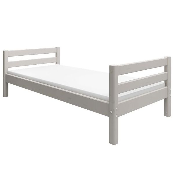 Classic Single Bed 90 x 200 cm - Whitewashed Grey