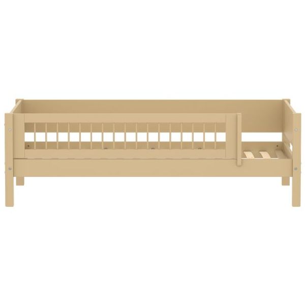 Einzelbett mit Rausfallschutz 3/4 White 90 x 200 cm - Rausfallschutz mit Sprossen - Sand