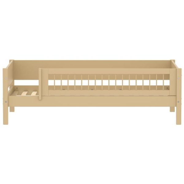 Einzelbett mit Rausfallschutz 3/4 White 90 x 200 cm - Rausfallschutz mit Sprossen - Sand