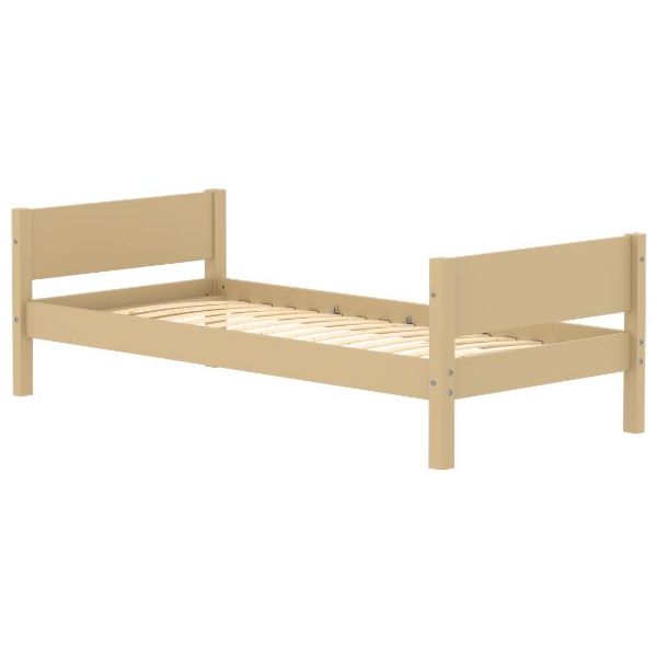 White Single Bed 90 x 200 cm - Sand