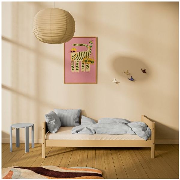 White Single Bed 90 x 200 cm - Sand