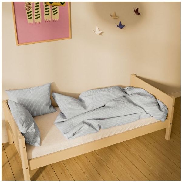White Single Bed 90 x 200 cm - Sand
