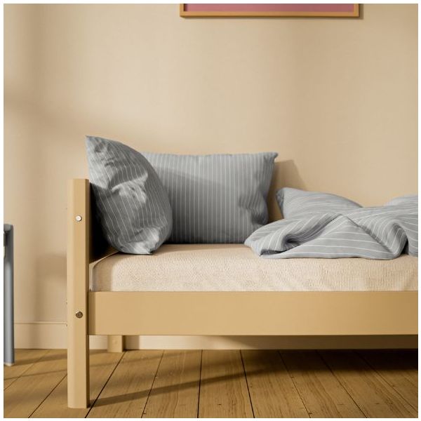 White Single Bed 90 x 200 cm - Sand