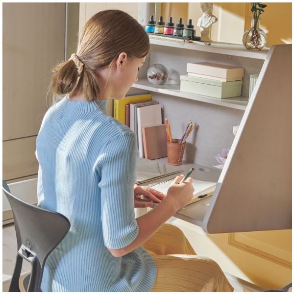 Classic click-on desk - Whitewashed Grey
