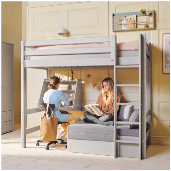 Classic click-on desk - Whitewashed Grey