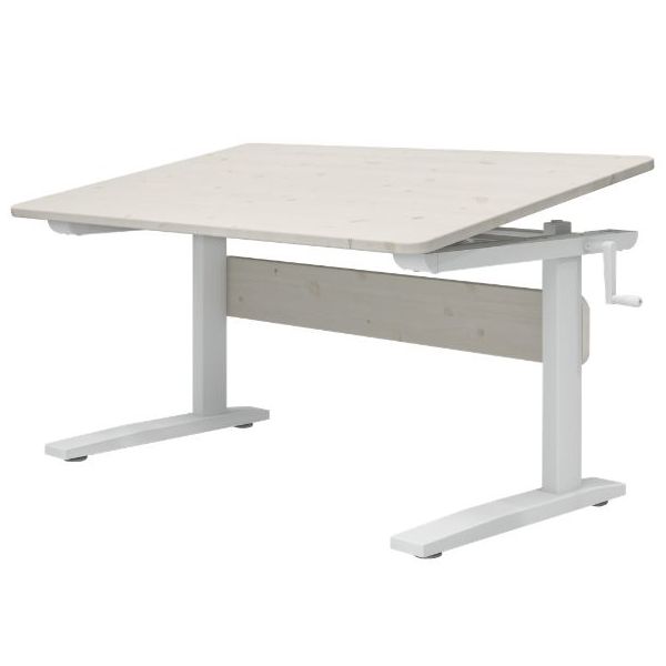 Study Height-Adjustable & Tiltable Desk - Whitewash