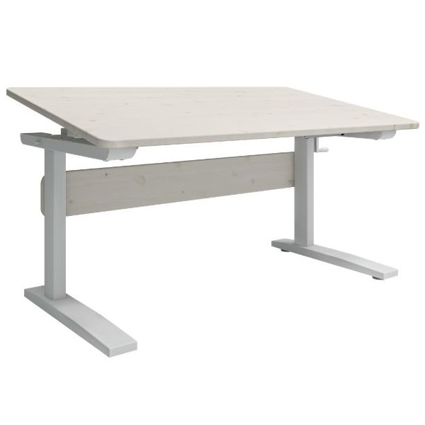 Study Height-Adjustable & Tiltable Desk - Whitewash