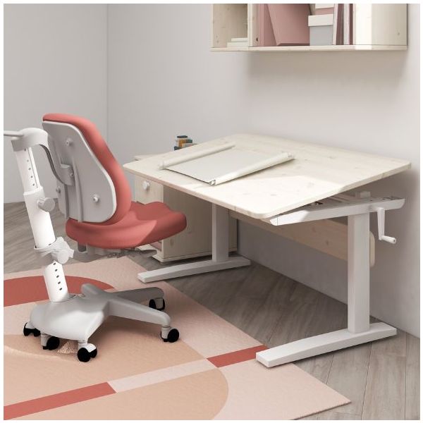 Study Height-Adjustable & Tiltable Desk - Whitewash