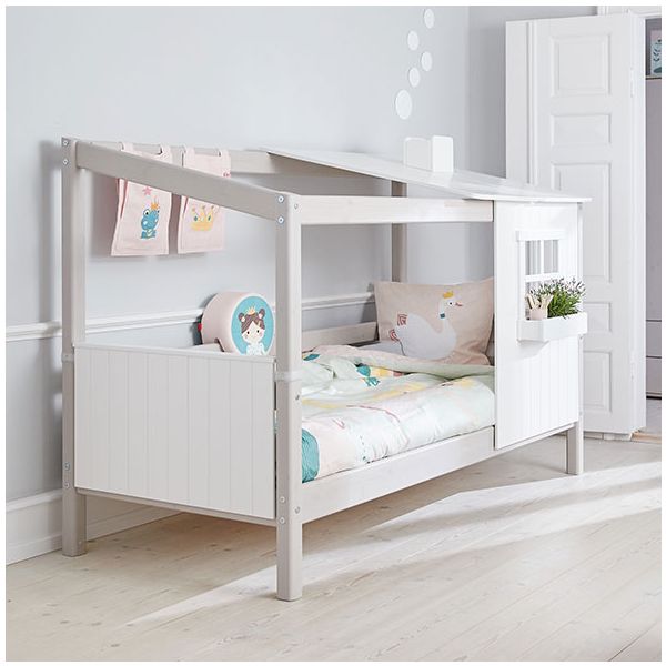Single bed w/ half Classic House - White/Whitewashed Grey