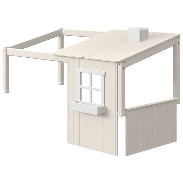 Classic 1/2 House Kit for Single & Mid-High Beds 90 x 200 cm - Whitewash