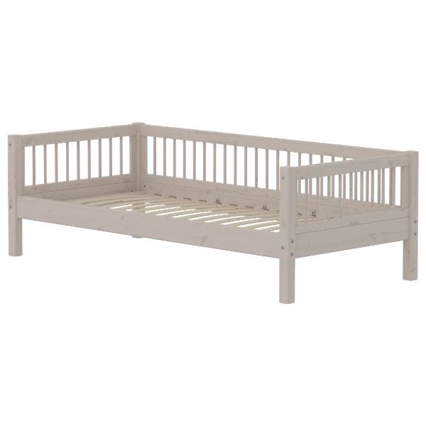 Lit banquette Classic 90 x 200 cm - Montants à barreaux - Gris Cérusé