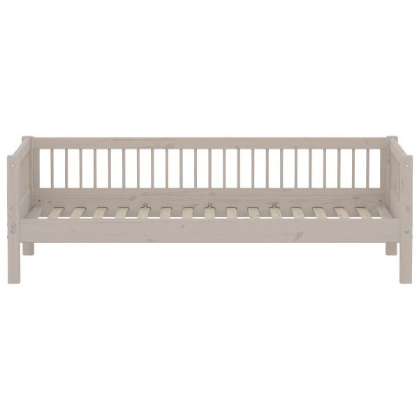 Lit banquette Classic 90 x 200 cm - Montants à barreaux - Gris Cérusé