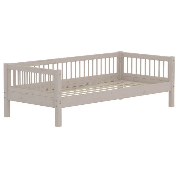 Lit banquette Classic 90 x 200 cm - Montants à barreaux - Gris Cérusé