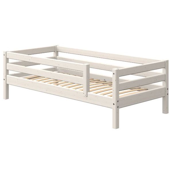 Lit simple avec barrière de sécurité 3/4 Classic 90 x 200 cm - Blanc Cérusé