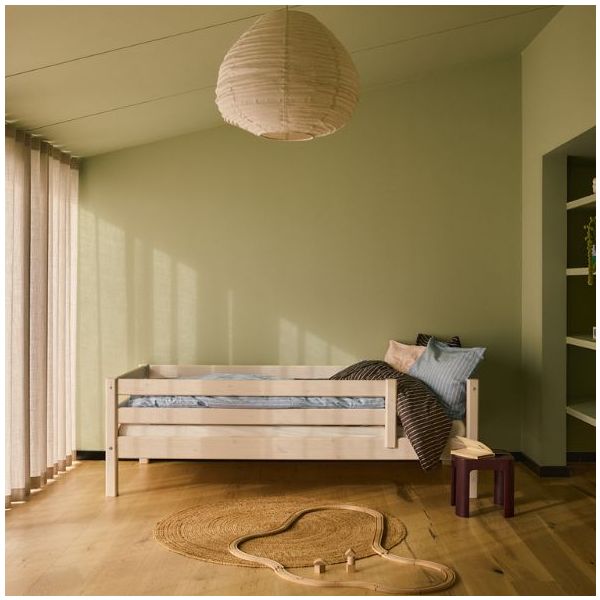 Lit simple avec barrière de sécurité 3/4 Classic 90 x 200 cm - Blanc Cérusé