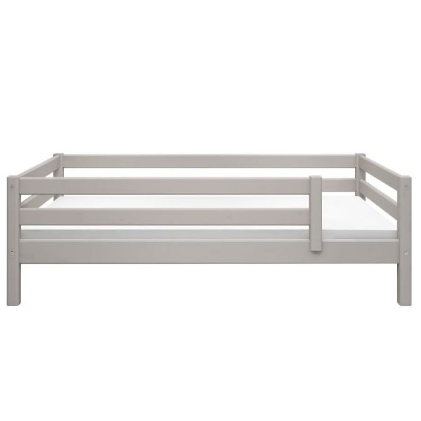 Classic Single Bed with 3/4 Safety Rail 90 x 200 cm - Whitewashed Grey