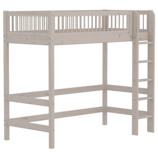 Lit mezzanine Classic 90 x 200 cm - Montants à barreaux - Gris Cérusé