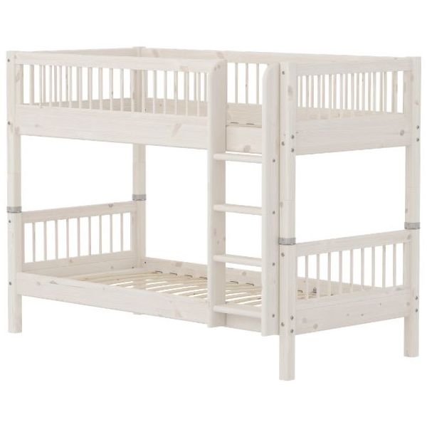 Classic Bunk Bed 90 x 200 cm - Slatted Sides - Whitewash