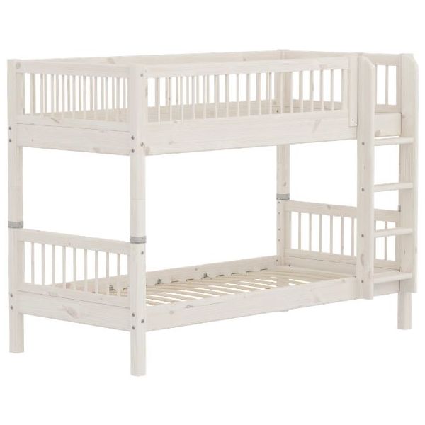Classic Bunk Bed 90 x 200 cm - Slatted Sides - Whitewash